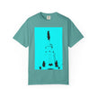 Glamour Boy By Kevin Quinn T-Shirt — Abstract Pop Art Architecture Neon Philly City Monument Graphic with QR Code Back