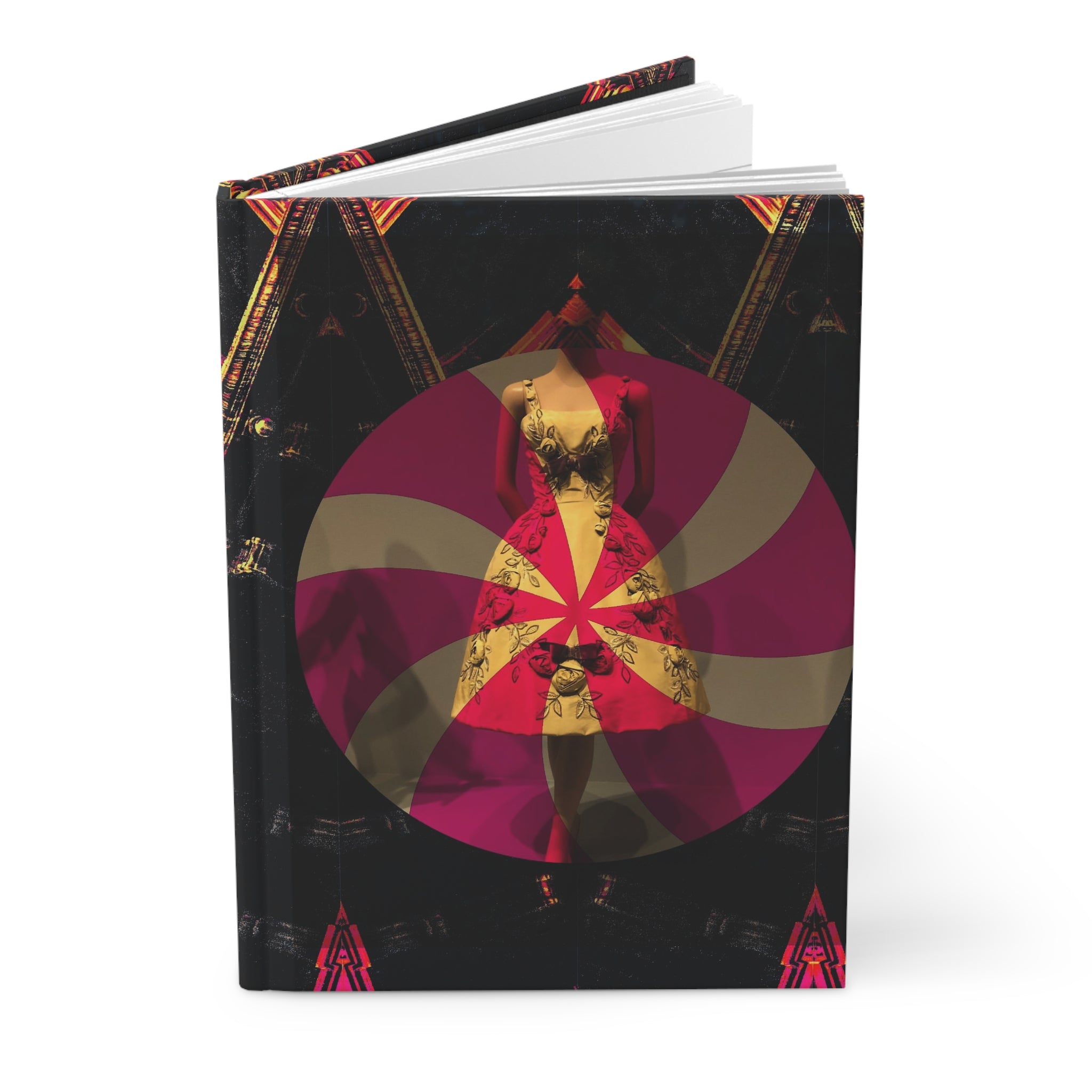 The Dance By Kevin Quinn -Psychedelic Mannequin Pinwheel Hardcover Journal — Vintage Fashion Collage Notebook