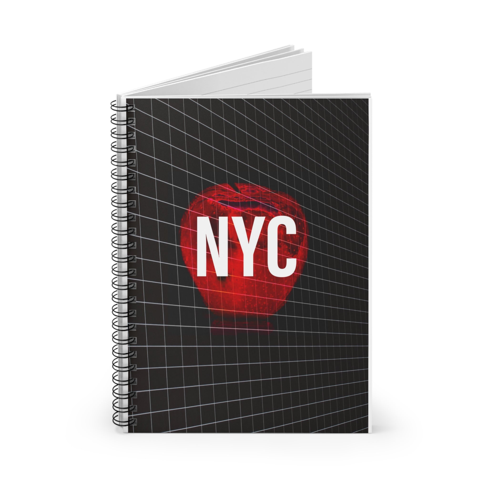 Night In New York By Kevin Quinn - NYC Red Apple Spiral Notebook – Ruled Travel Journal