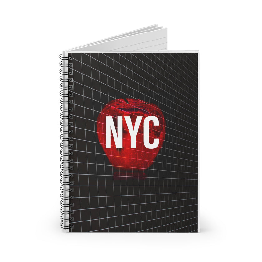 Night In New York By Kevin Quinn - NYC Red Apple Spiral Notebook – Ruled Travel Journal