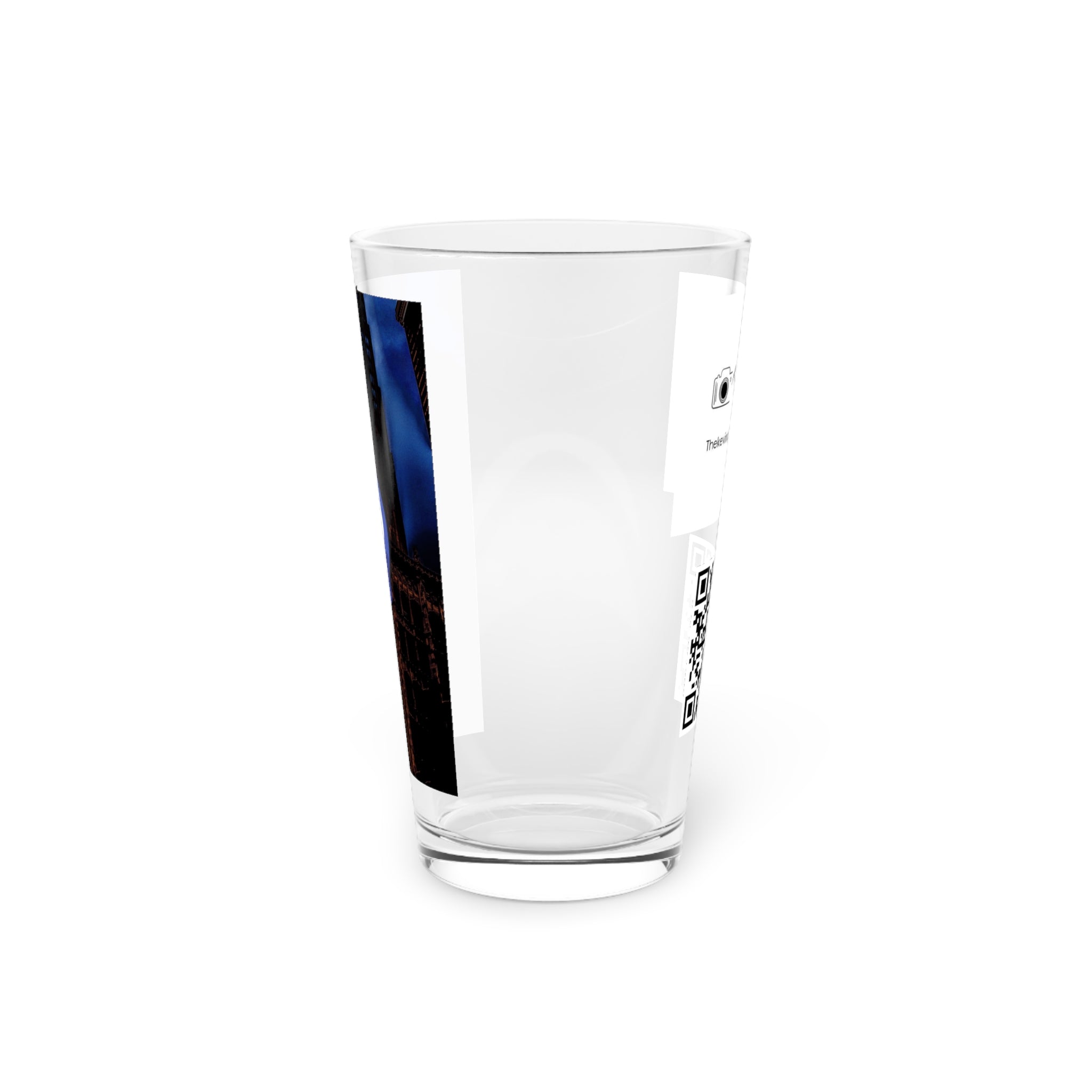 Abstract Art Beer Pint Glass – 16oz Craft Beer Glass – “Mr. O” by Kevin Quinn