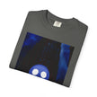 Mr. O  By Kevin Quinn   -Skull Ghost Graphic T-Shirt — Neon Blue Haunted Vibe- Modern Urban Pop Architecture