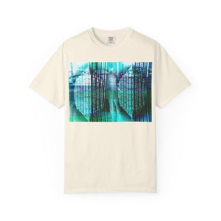Pardon Me By Kevin Quinn -Abstract Urban Architecture Street Photography Blue T-Shirt — Surreal Nature Graphic Tee