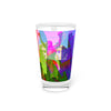 Abstract Art Beer Pint Glass – 16oz Craft Beer Glass – “City of Brotherly Love” by Kevin Quinn