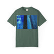 I Think of Her Often By Kevin Quinn -Abstract Urban Architecture Blue Skyscraper with Girl T-Shirt