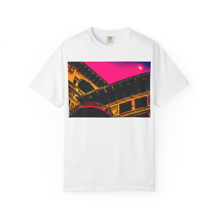 Moonlight Love Affair By Kevin Quinn -Modern Urban Architecture Romantic Pop Art T-Shirt