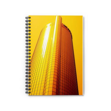 Summer In The City By Kevin Quinn - Yellow Skyscraper Spiral Notebook — Modern Architectural Photo Ruled Journal