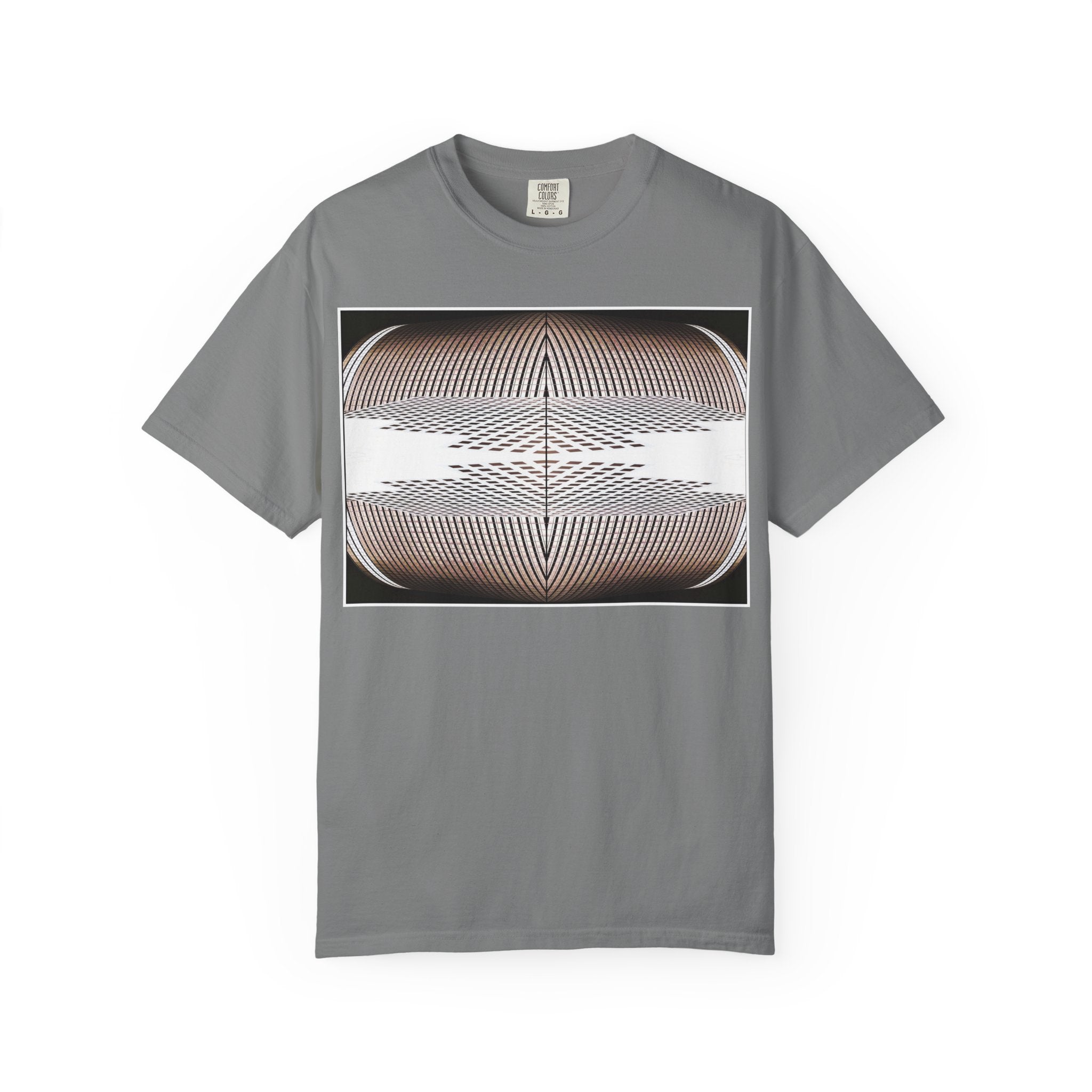 Thought Machine By Kevin Quinn -Optical Waveform Graphic T‑Shirt — Geometric Illusion Art Tee