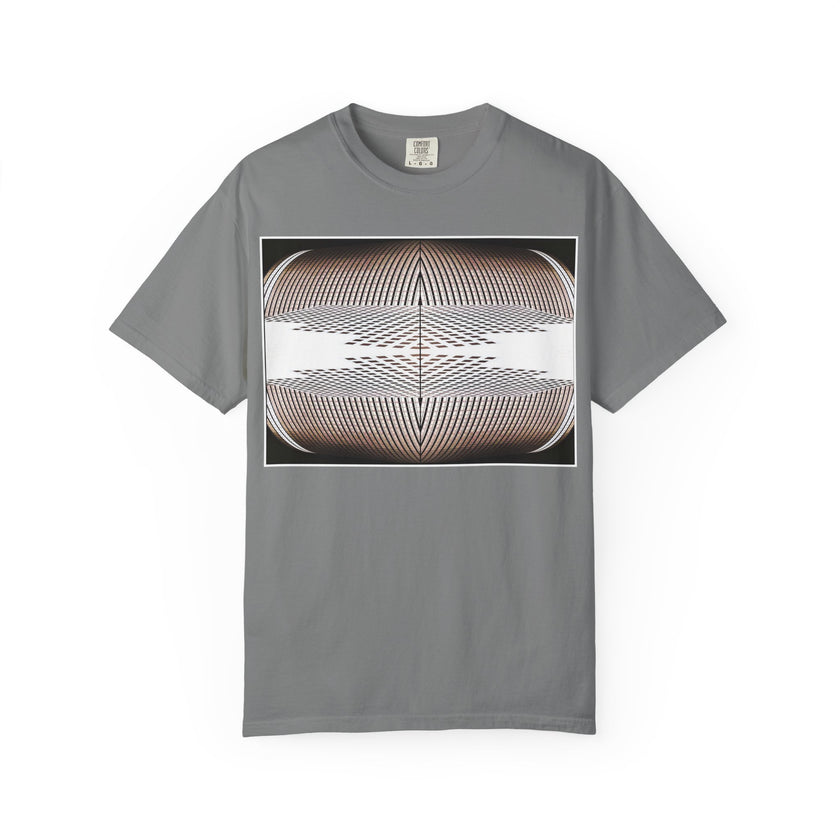 Thought Machine By Kevin Quinn -Optical Waveform Graphic T‑Shirt — Geometric Illusion Art Tee