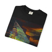 Night Light By Kevin Quinn -Modern Abstract Architectural Nightscape T-Shirt — Glass Building Sunset Photo Tee