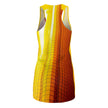 Summer In The City By Kevin Quinn-Racerback Dress — Modern Abstract Architecture Golden Gradient Grid Print