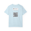 Silky The Sun Kid By Kevin Quinn-Modern Urban Sunface Graphic T-Shirt — Yellow Sun Artwork with QR Code Back