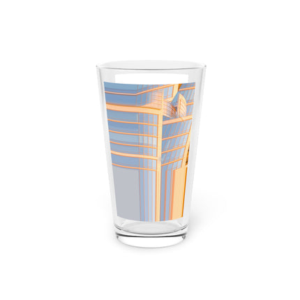 Abstract Art Beer Pint Glass – 16oz Craft Beer Glass – “Your Hair Combed Back” by Kevin Quinn