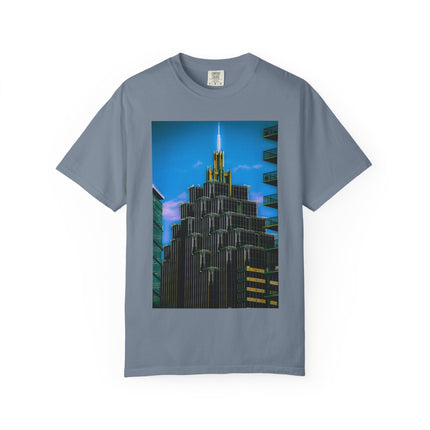 A Face In The Crowd By Kevin Quinn -Urban Architecture City Neon Skyline T-Shirt