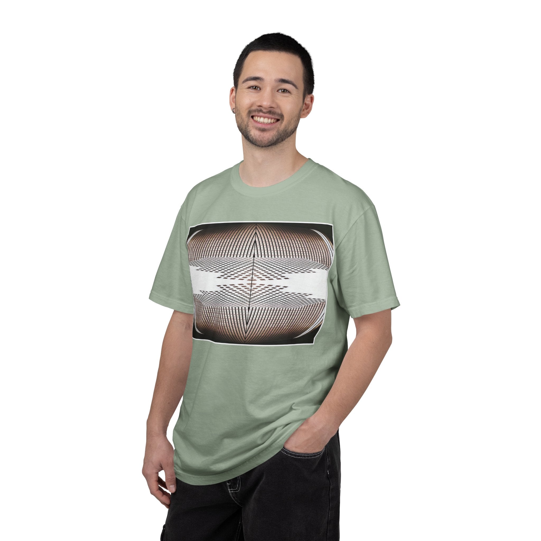 Thought Machine By Kevin Quinn -Optical Waveform Graphic T‑Shirt — Geometric Illusion Art Tee