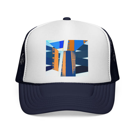 Custom Abstract Cityscape Trucker Cap - 
