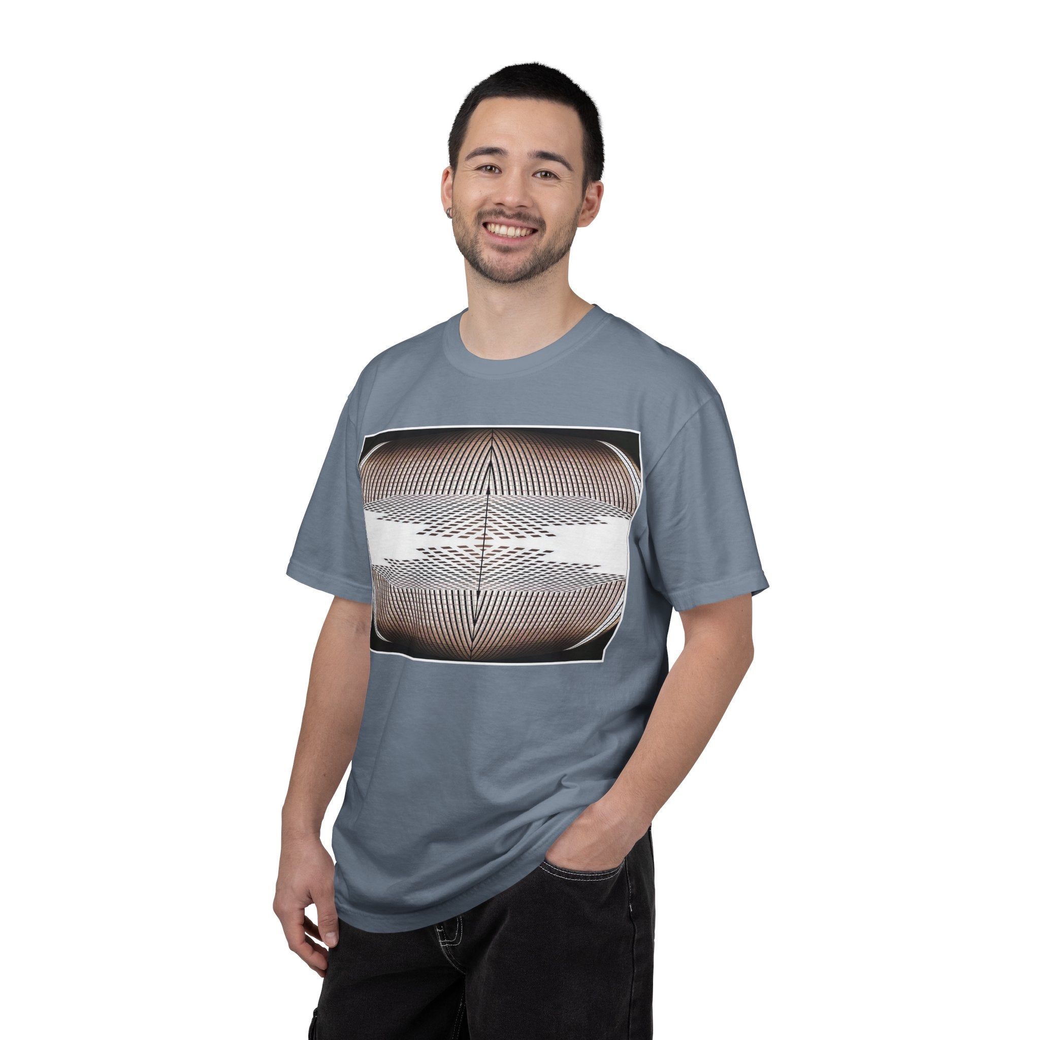 Thought Machine By Kevin Quinn -Optical Waveform Graphic T‑Shirt — Geometric Illusion Art Tee