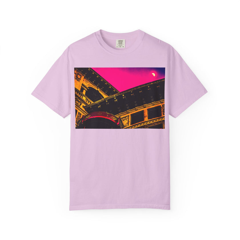 Moonlight Love Affair By Kevin Quinn -Modern Urban Architecture Romantic Pop Art T-Shirt