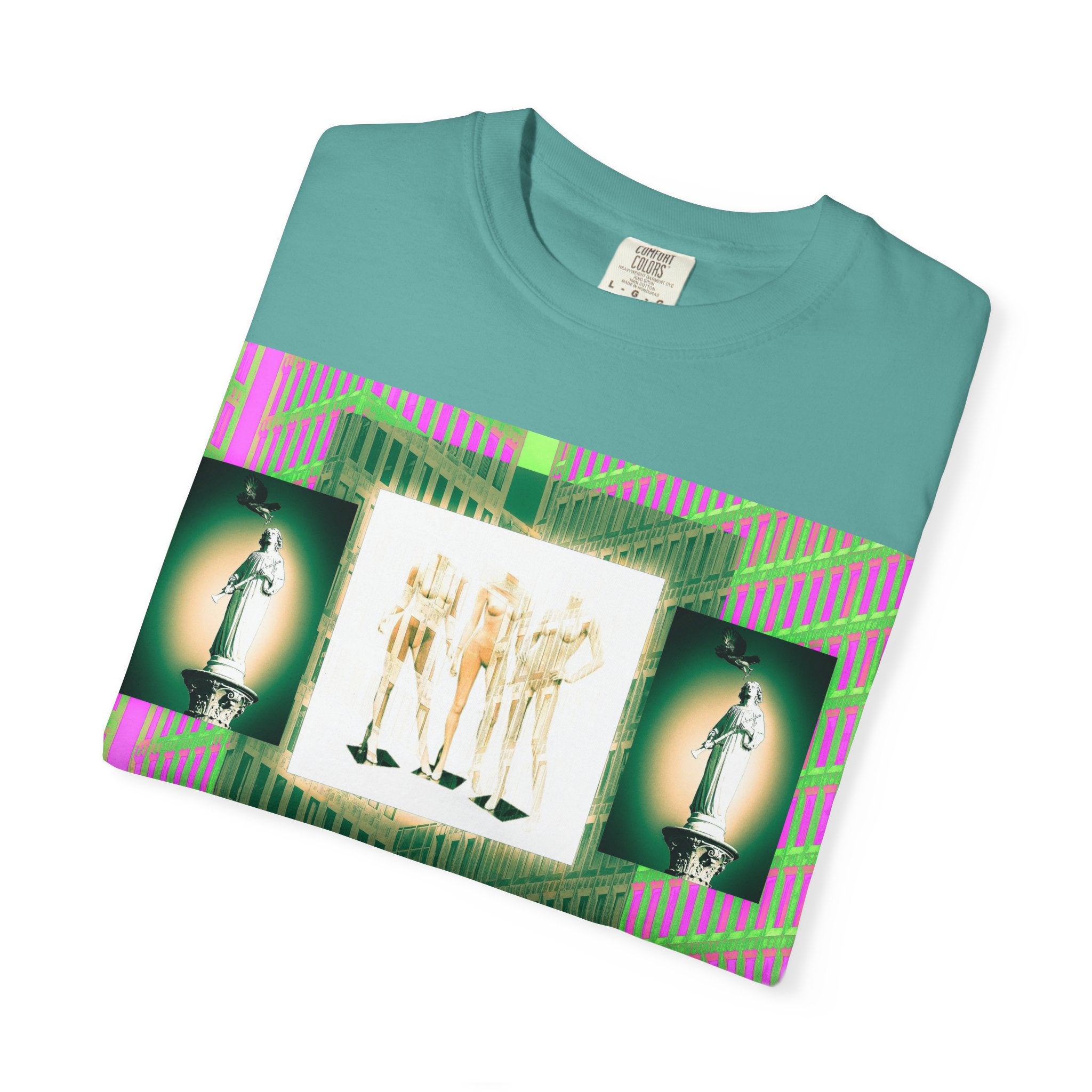 The Past Love Fashion Show By Kevin Quinn -Modern Abstract Architecture T-Shirt — Retro Neon Vintage Graphic Tee