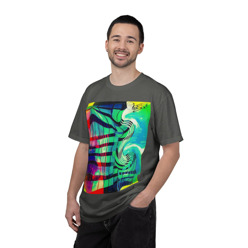 Rooftop Jazz By Kevin Quinn -Abstract Urban Modern Architecture Psychedelic Swirl T-Shirt