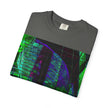 Love Talk By Kevin Quinn -Urban Abstract Architecture Neon Cityscape T-Shirt - Green & Purple Glitch Graphic