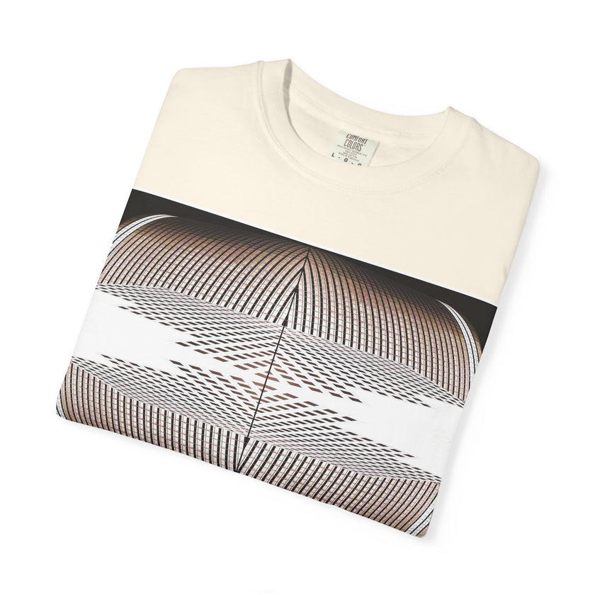 Thought Machine By Kevin Quinn -Optical Waveform Graphic T‑Shirt — Geometric Illusion Art Tee