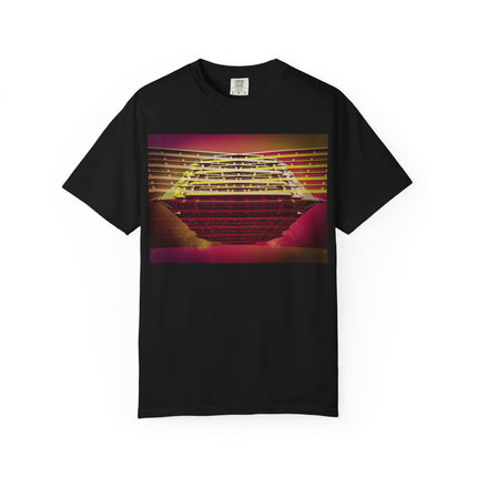 Dreaming With Dali By Kevin Quinn -Retro Futuristic Sunset Abstract Urban Architecture T-Shirt — Geometric Vaporwave Graphic