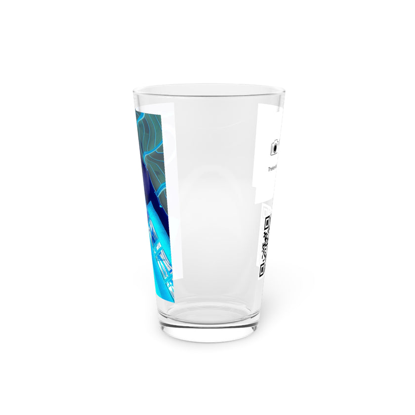 Abstract Art Beer Pint Glass – 16oz Craft Beer Glass – “Tiny Dancer” by Kevin Quinn