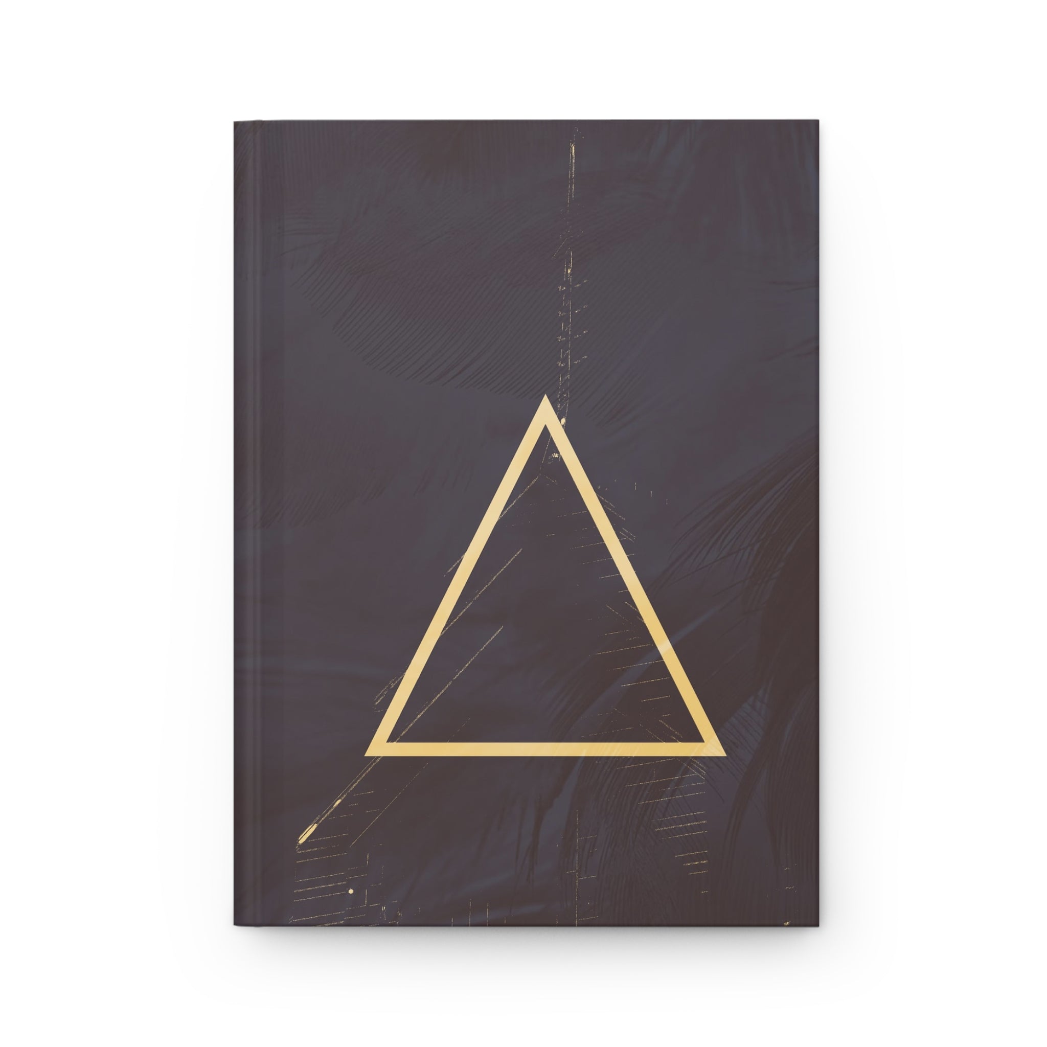 Triangle In The Sky By Kevin Quinn - Gold Triangle Hardcover Journal — Minimalist Geometric Notebook