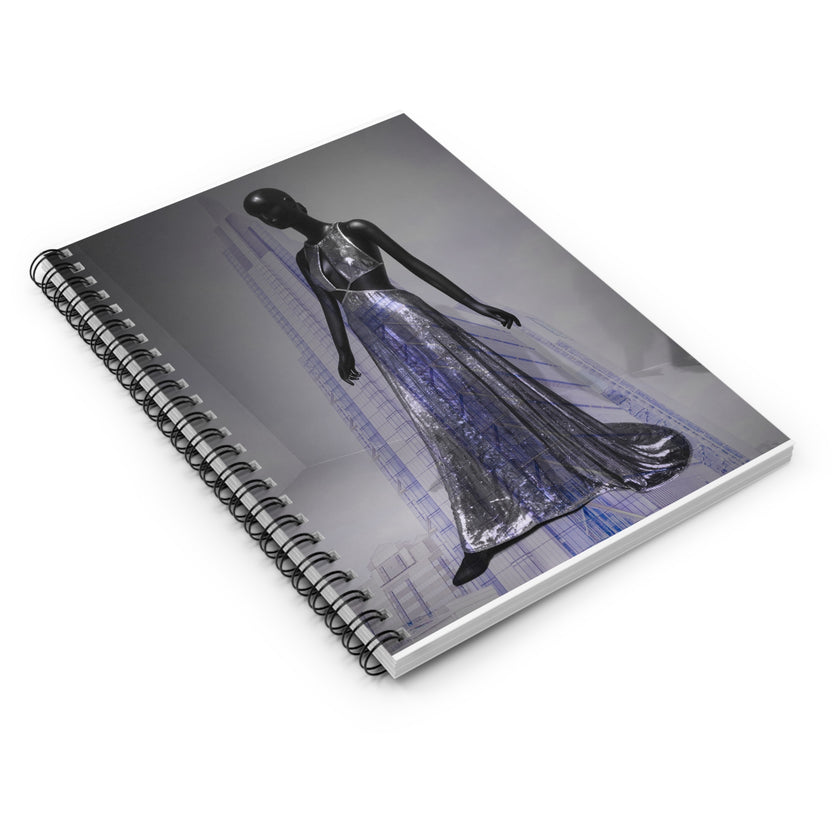 Artificial Intelligence By Kevin Quinn - Fashion Mannequin Notebook — Metallic Gown Spiral Journal (Ruled)