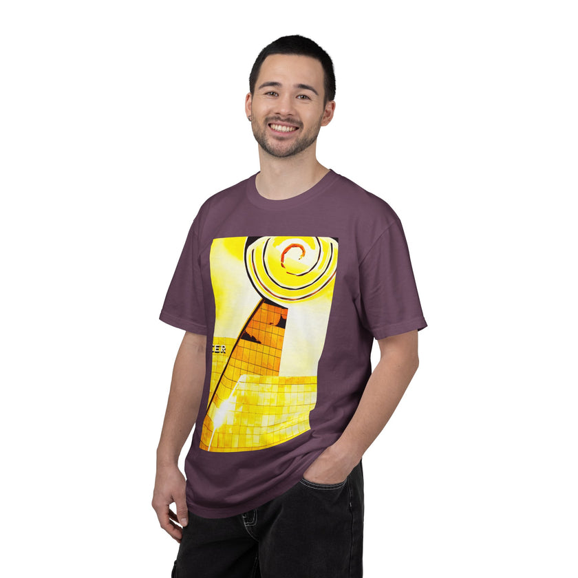 Lemonheads and Lollipops By Kevin Quinn   -Abstract Yellow Spiral Urban Modern Architecture Graphic Tee