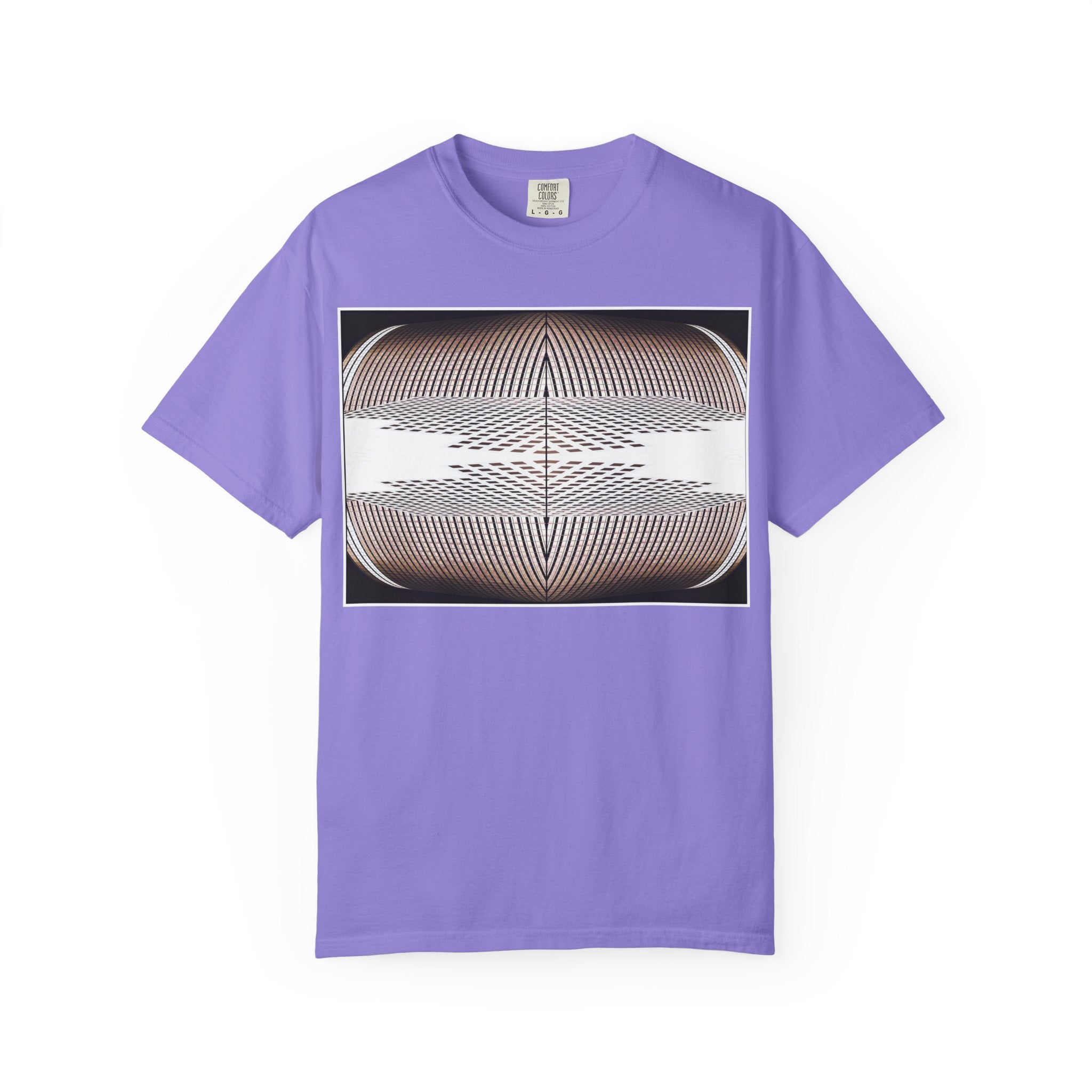 Thought Machine By Kevin Quinn -Optical Waveform Graphic T‑Shirt — Geometric Illusion Art Tee