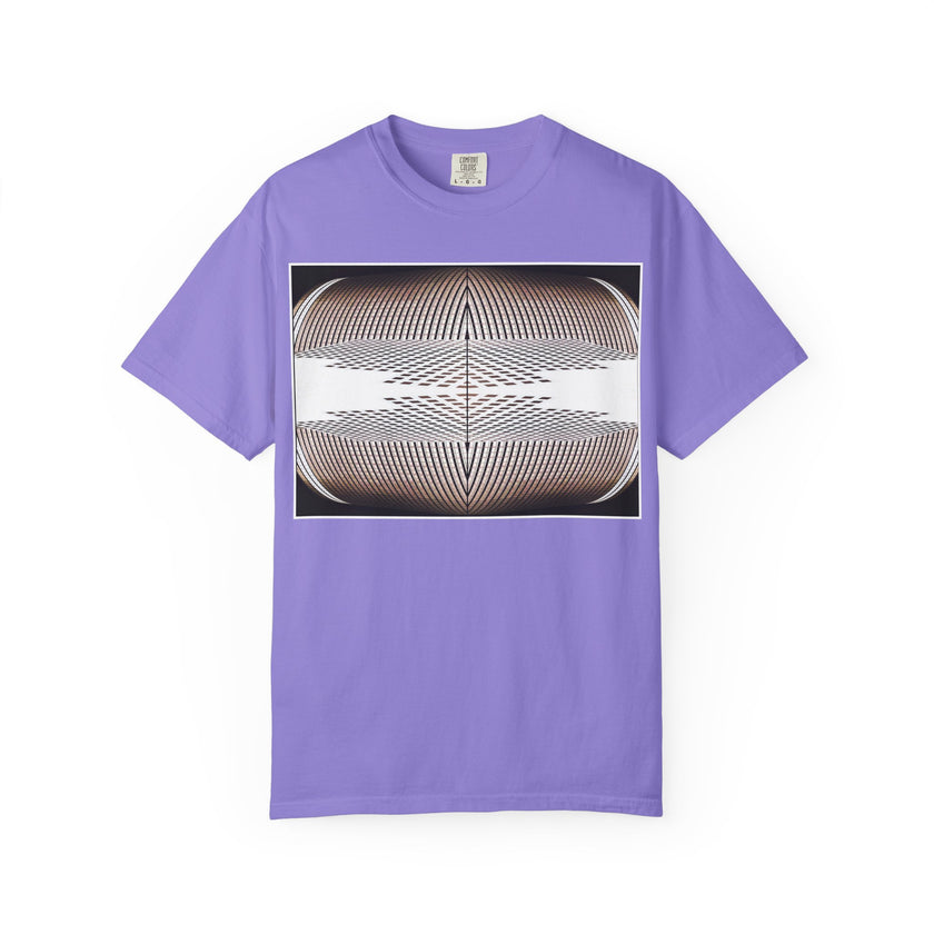 Thought Machine By Kevin Quinn -Optical Waveform Graphic T‑Shirt — Geometric Illusion Art Tee
