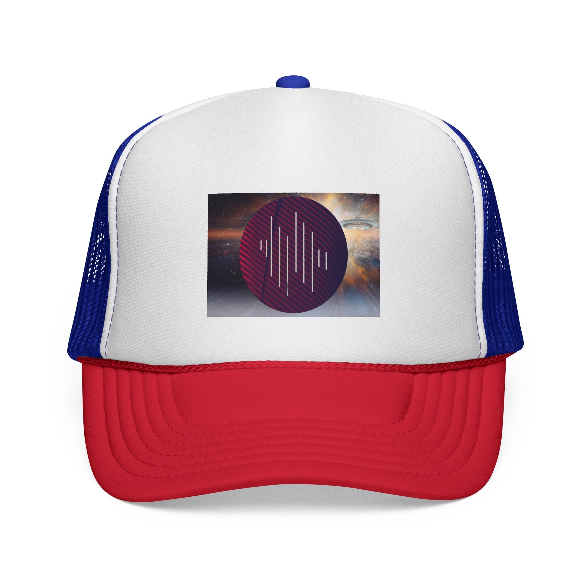 Living In Space By Kevin Quinn Trucker Cap — Cosmic Graphic Mesh Hat