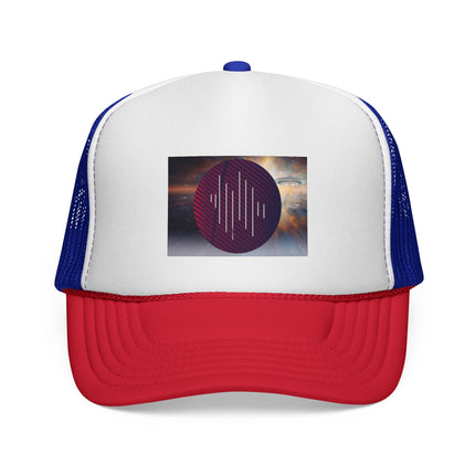 Living In Space By Kevin Quinn Trucker Cap — Cosmic Graphic Mesh Hat