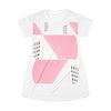 Pretty In Pink By Kevin Quinn -Contemporary Geometric T-Shirt Dress — Modern Abstract Graphic Dress