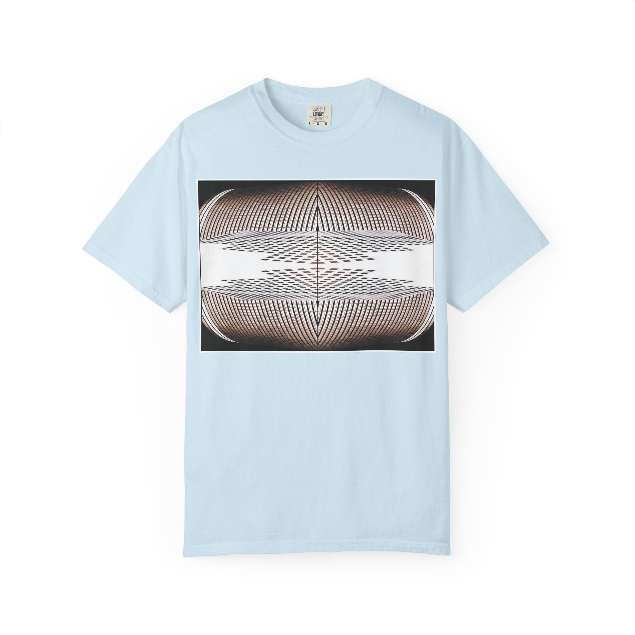 Thought Machine By Kevin Quinn -Optical Waveform Graphic T‑Shirt — Geometric Illusion Art Tee