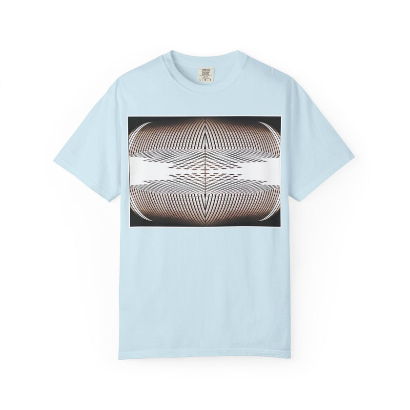 Thought Machine By Kevin Quinn -Optical Waveform Graphic T‑Shirt — Geometric Illusion Art Tee