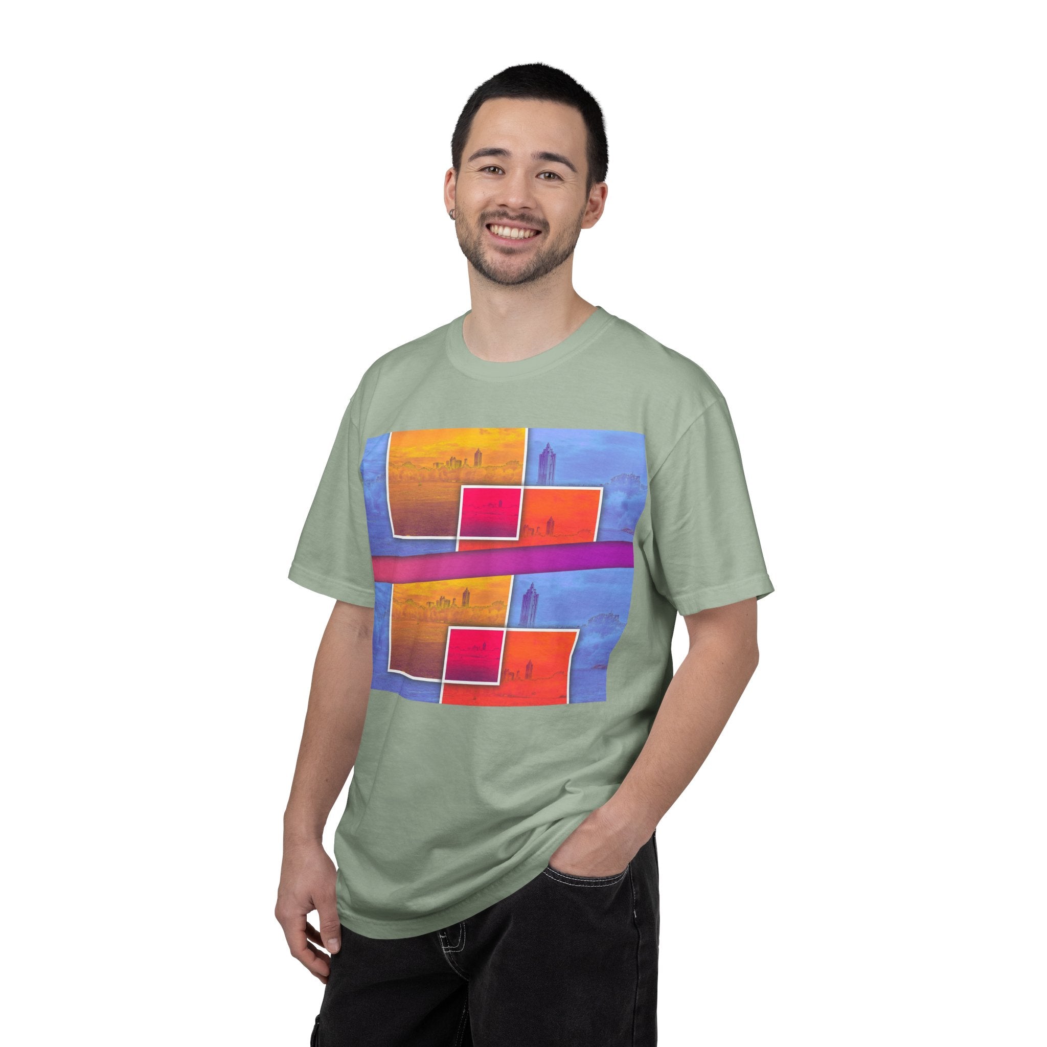 Picnic In The Park With You By Kevin Quinn -Abstract Sunset Blocks Urban Architecture Atlanta T-Shirt
