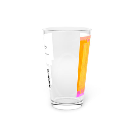 Abstract Art Beer Pint Glass – 16oz Craft Beer Glass – “Little Birdie” by Kevin Quinn