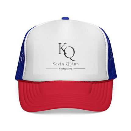 Kevin Quinn Photography Trucker Cap — KQ Logo Mesh Hat (Red/White/Blue)