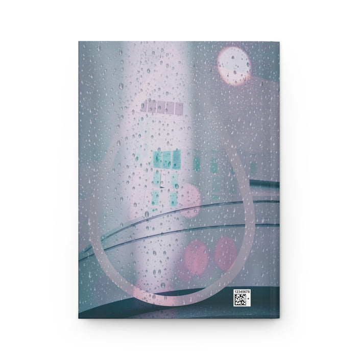 Rain Drop By Kevin Quinn - Rainy Window Hardcover Journal — Moody Pastel Photography Notebook