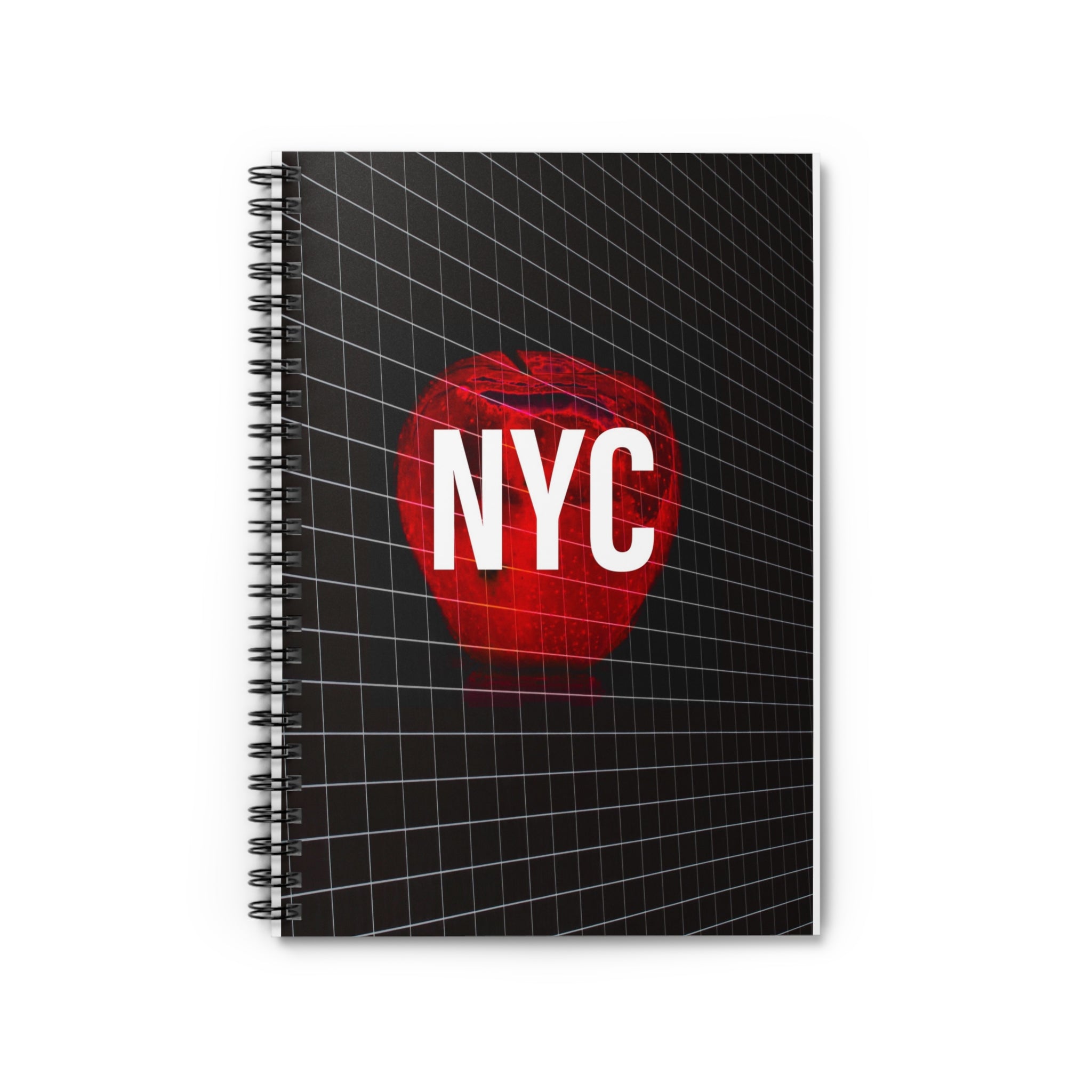 Night In New York By Kevin Quinn - NYC Red Apple Spiral Notebook – Ruled Travel Journal
