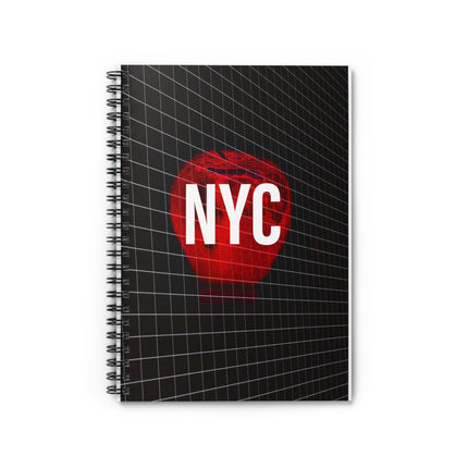 Night In New York By Kevin Quinn - NYC Red Apple Spiral Notebook – Ruled Travel Journal