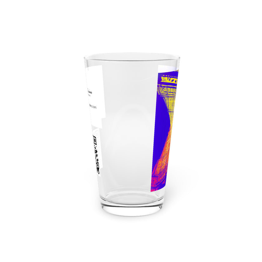 Abstract Art Beer Pint Glass – 16oz Craft Beer Glass – “Love Story” by Kevin Quinn