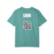 Hotel New Mexico By Kevin Quinn-Modern Abstract Architecture UFO QR Tee — Red Graphic T-Shirt with QR Code Back