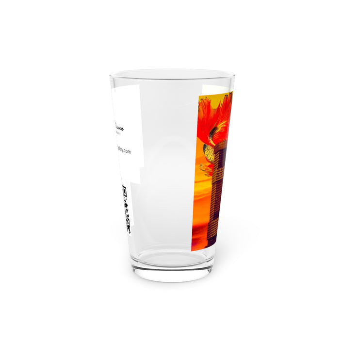Abstract Art Beer Pint Glass – 16oz Craft Beer Glass – “I Am” by Kevin Quinn