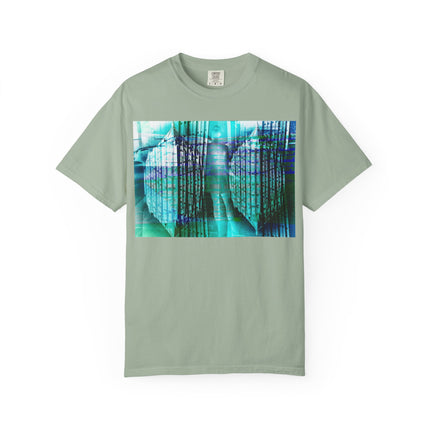 Pardon Me By Kevin Quinn -Abstract Urban Architecture Street Photography Blue T-Shirt — Surreal Nature Graphic Tee