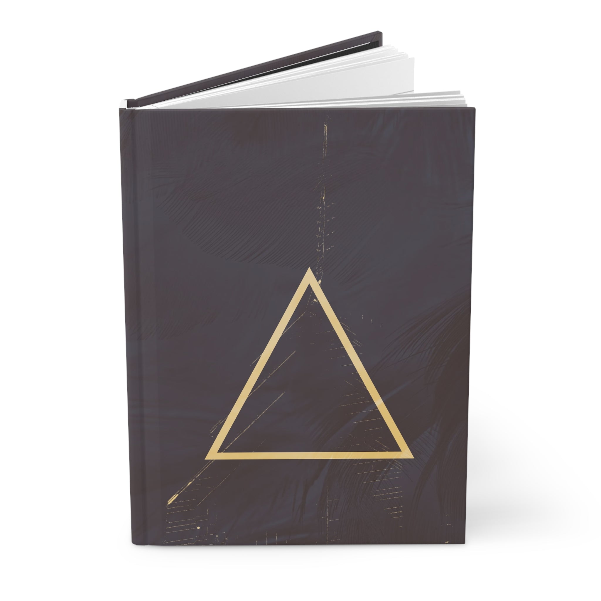 Triangle In The Sky By Kevin Quinn - Gold Triangle Hardcover Journal — Minimalist Geometric Notebook