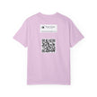Silky The Sun Kid By Kevin Quinn-Modern Urban Sunface Graphic T-Shirt — Yellow Sun Artwork with QR Code Back